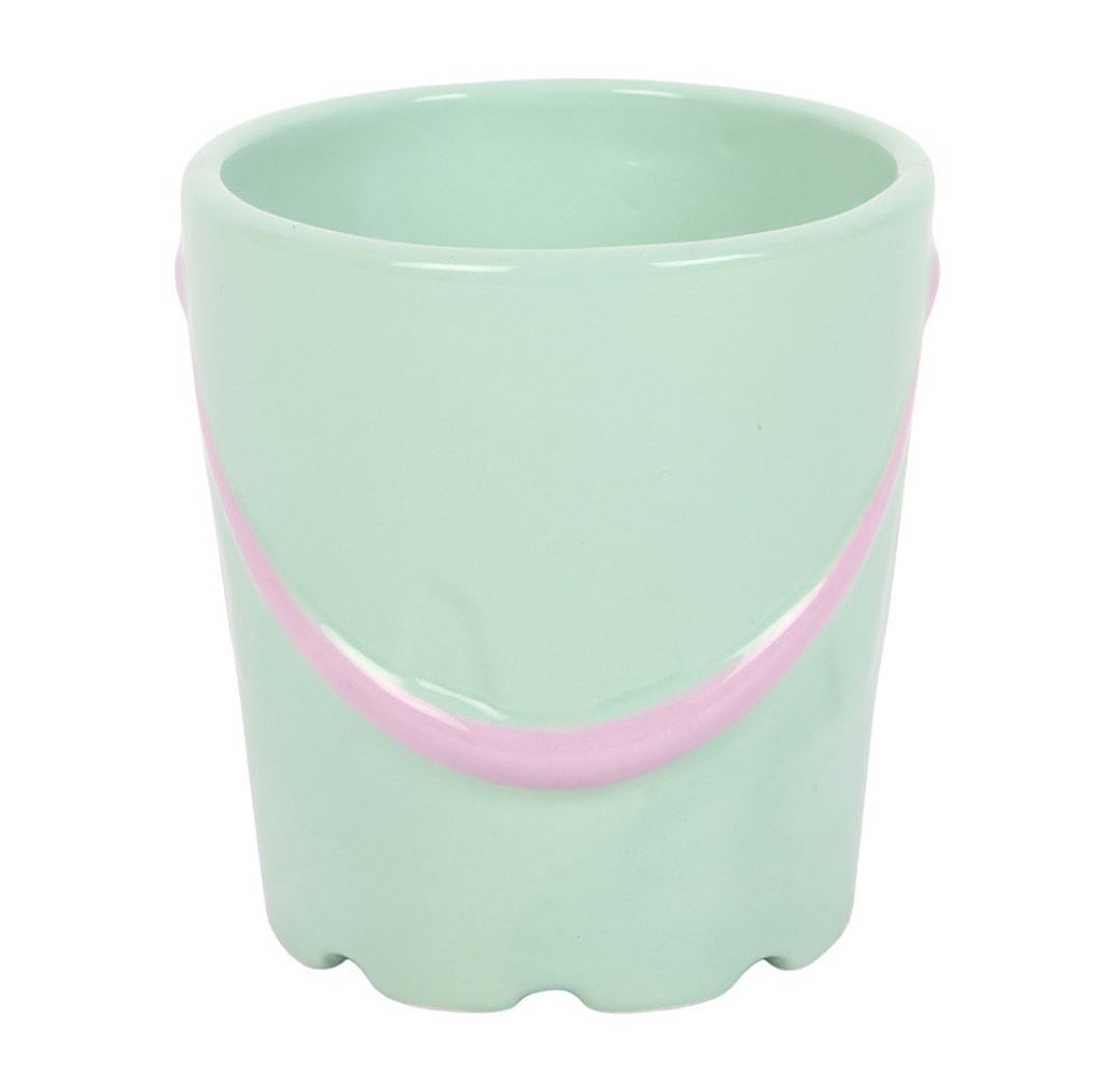 Pastel Bucket Mug with Spade Spoon