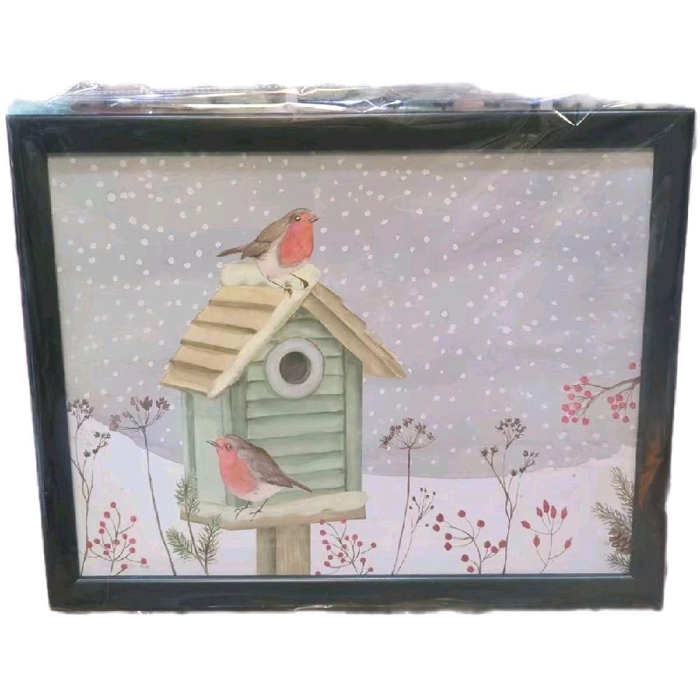 Cushioned christmas Robin Laptray Decor