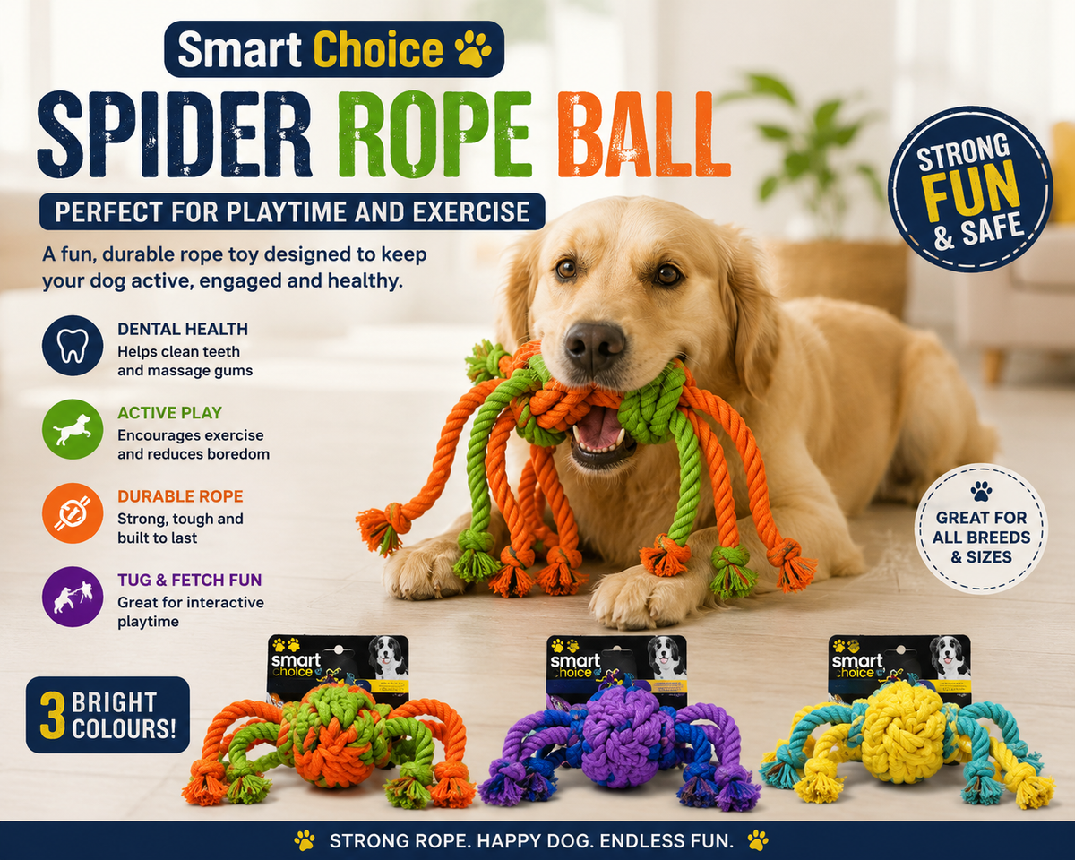 Smart Choice Spider Rope Ball - Perfect for Playtime and Exercise