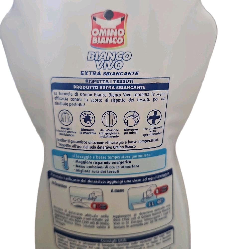 Omino Bianco Real Whites antibacterial Stain Remover 900ml Household Italian