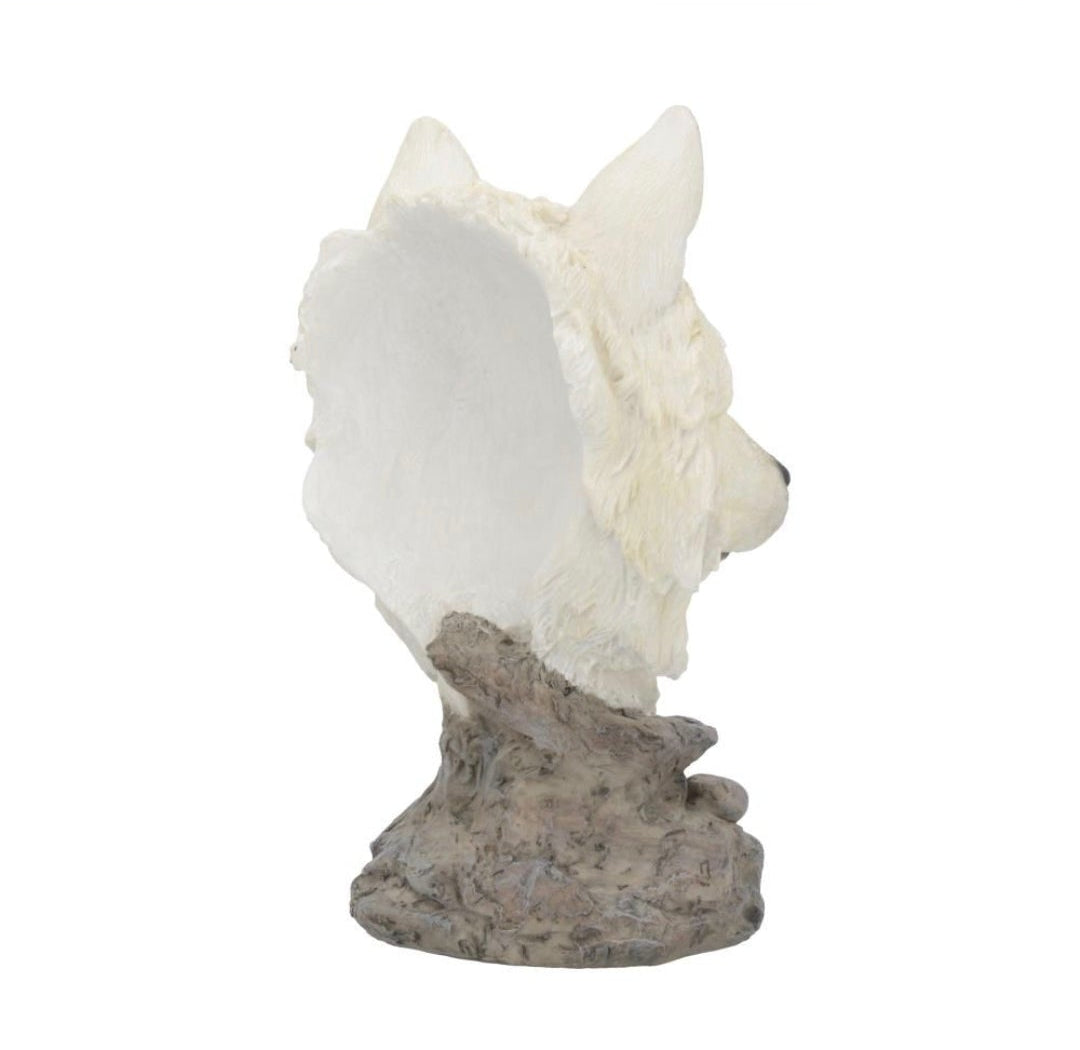 Snow Searcher White Wild Wolf Bust 16cm