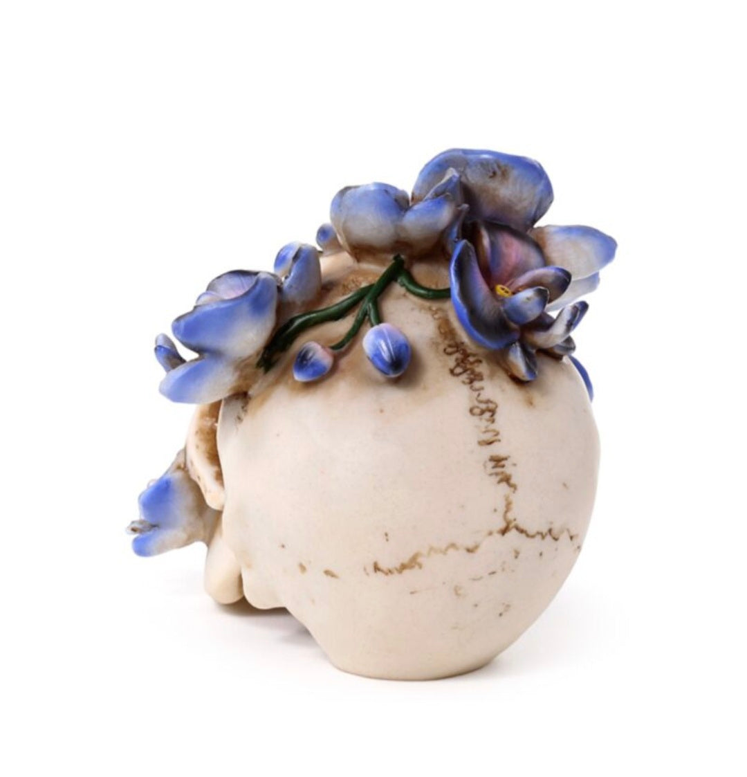 Skull with Purple Vine Flowers
