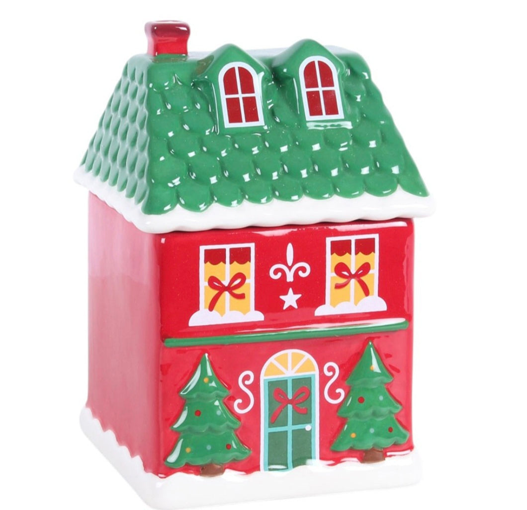 Red Christmas House Oil Burner