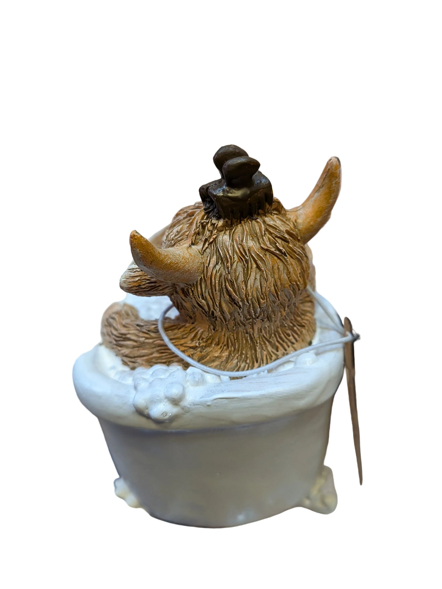 Bath Time Romance Highland cow figure