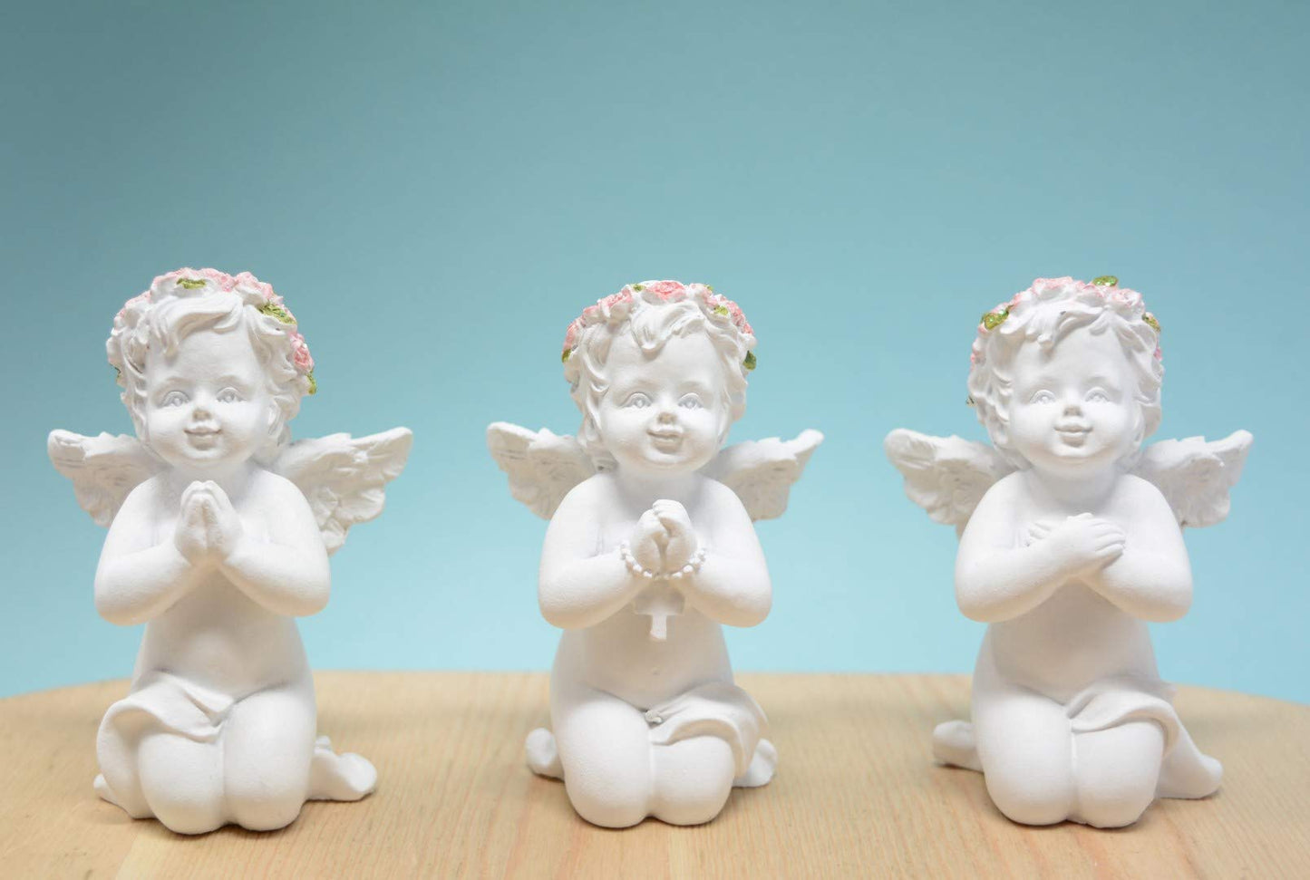 Set of 3 Praying Cherub Angel Ornaments