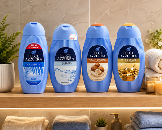 Felce Azzura Shower Gel various scents 250 ml - Long-Lasting Fragrance for Daily Use - Body Care Comfort Scented Cleansing Aroma Cleanser