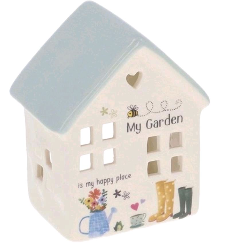 Happy Garden Tealight House My Garden Decor Ornaments Ceramic