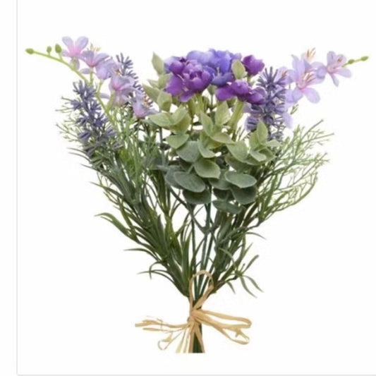 Artificial Flower Bunch, Purple Mix 31cm