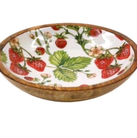 Strawberry Enamelled Bowl - 30cm - Tableware Serving