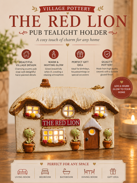 Village Pottery Red Lion Pub Tealight