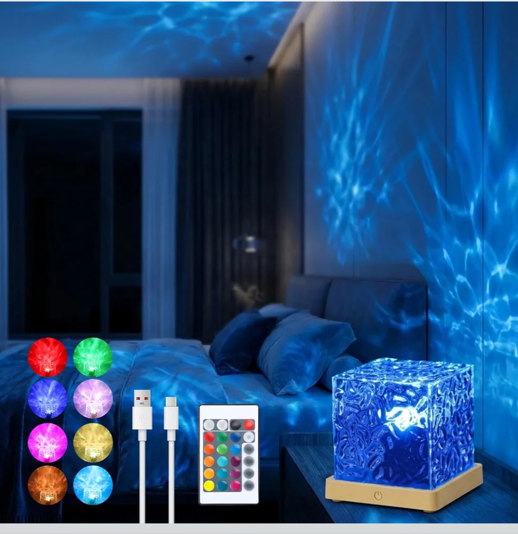 Dynamic Water Ripple / Aurora Borealis Night Light Projector