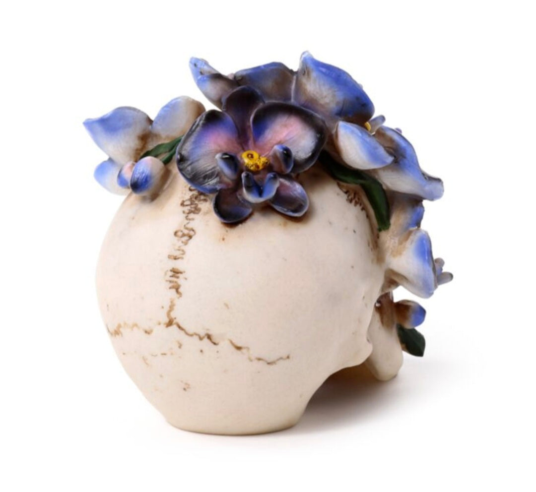 Skull with Purple Vine Flowers