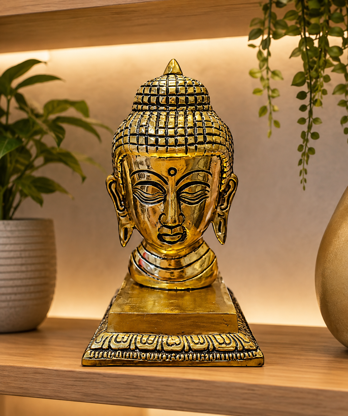 Gold Plated Metal Buddha Head