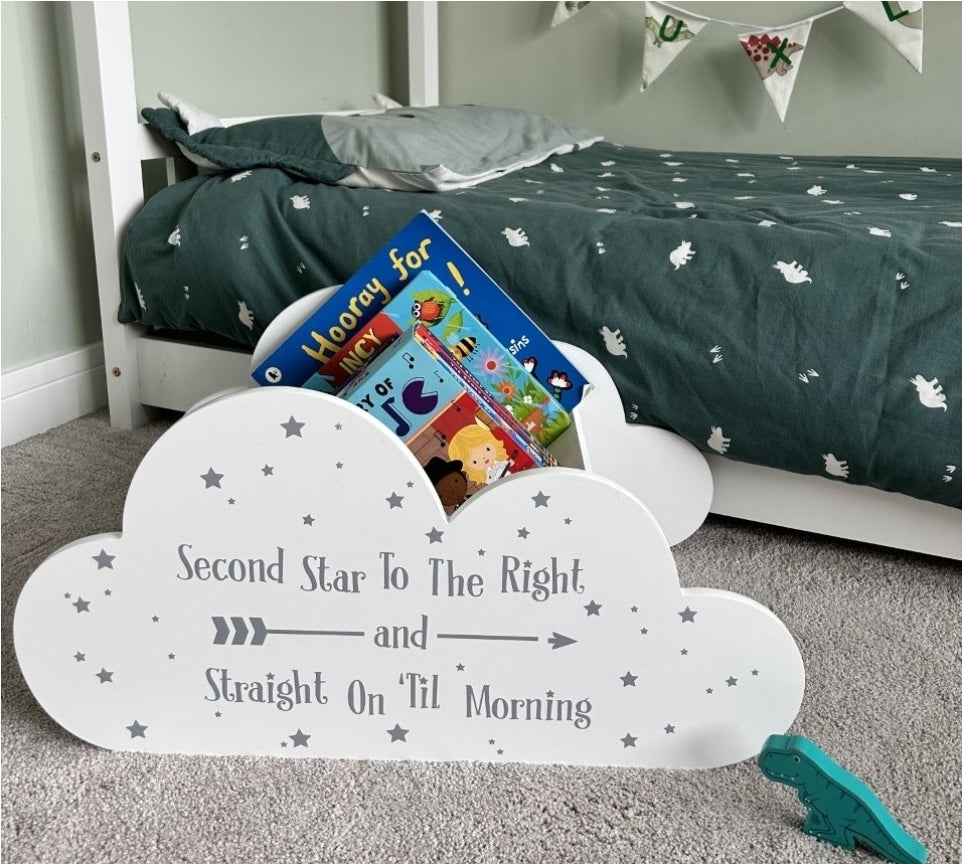 White Wooden Cloud Shaped Children's Bookshelf