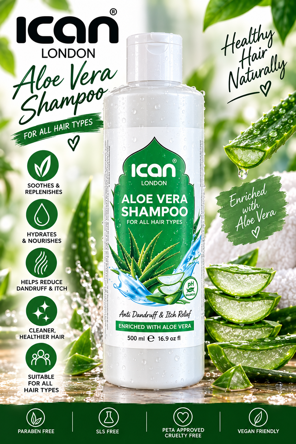 ICAN London 500ml hair care products