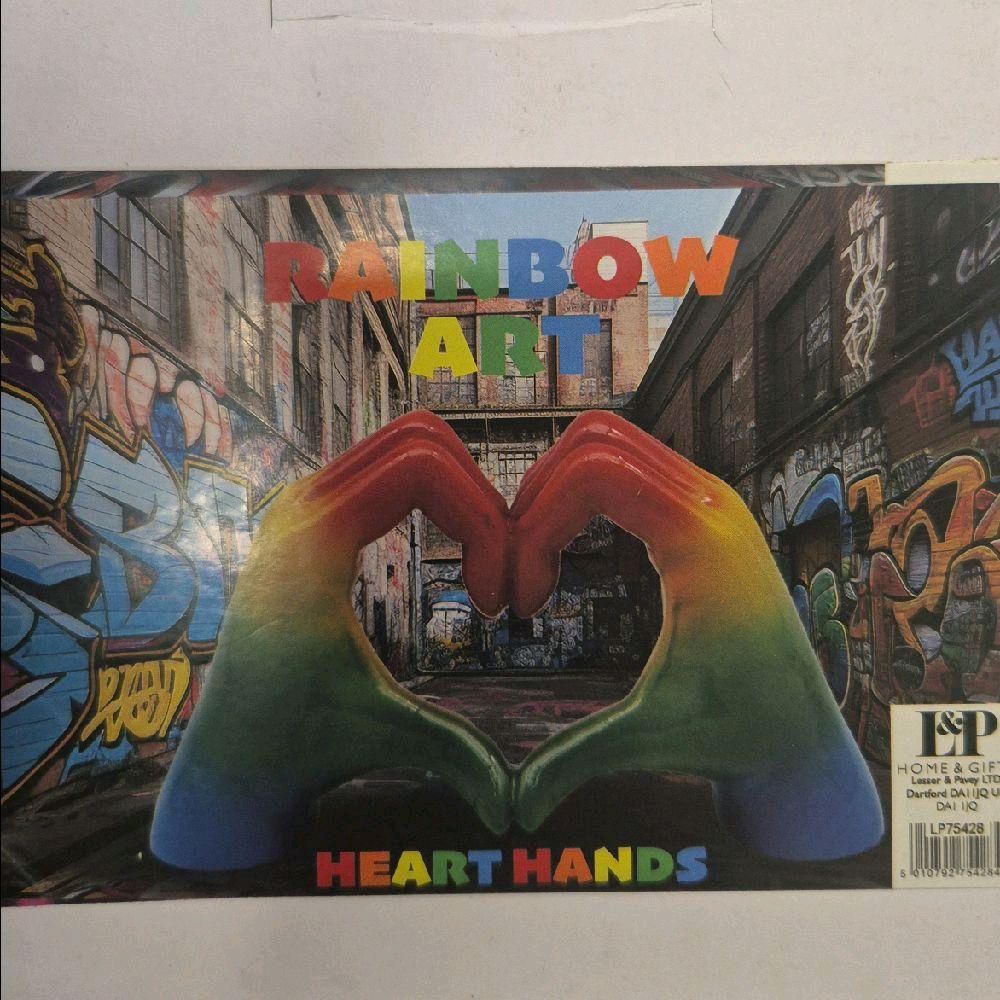 Rainbow hand heart hands decorative ornament