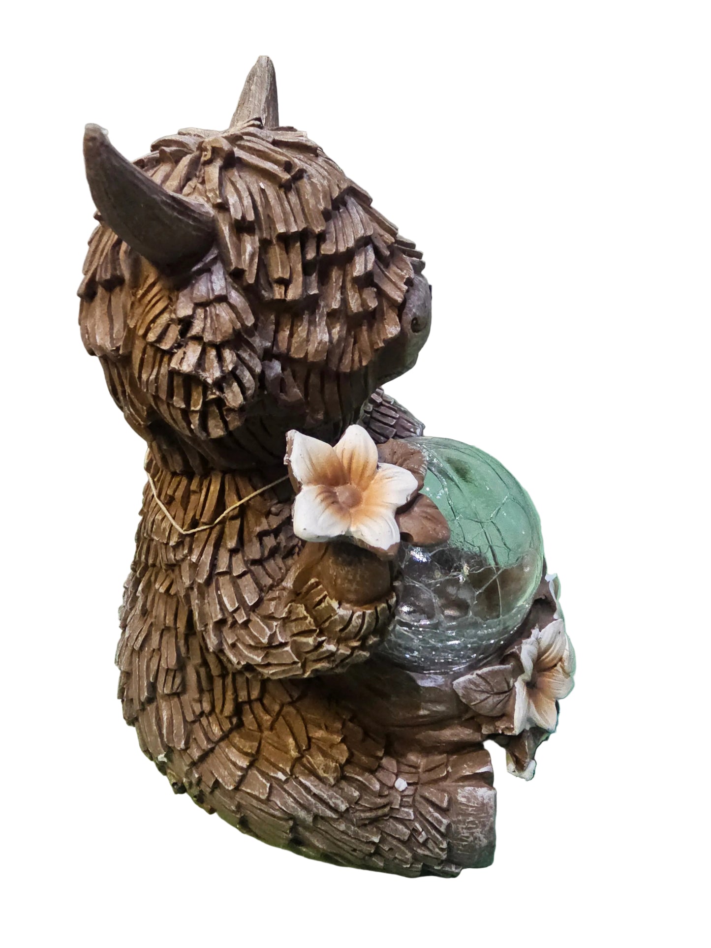 Highland Cow Crackle Ball Solar Light