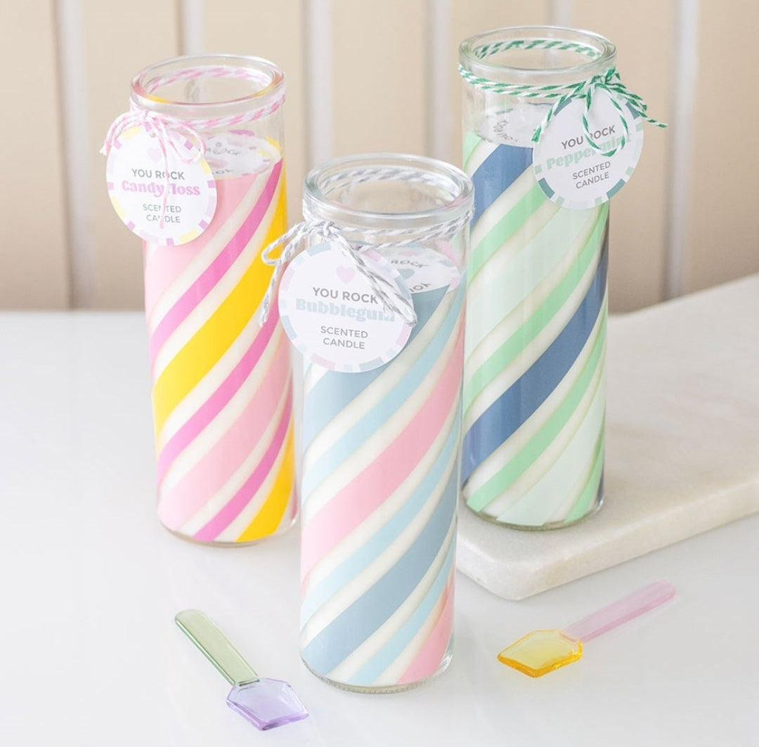 Candy Stripe Tube Candles