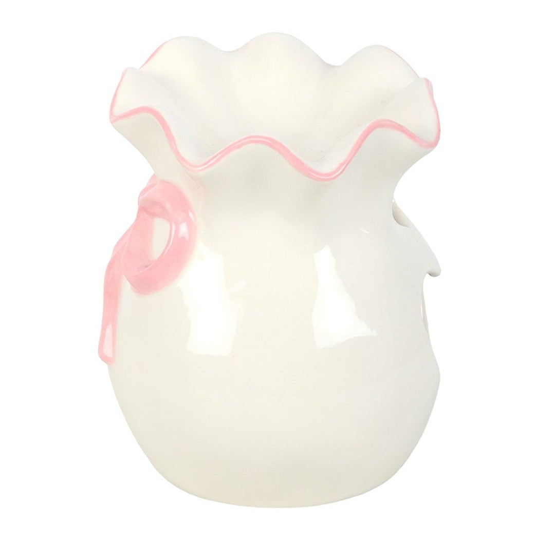 White and Pink Bow Oil Burner