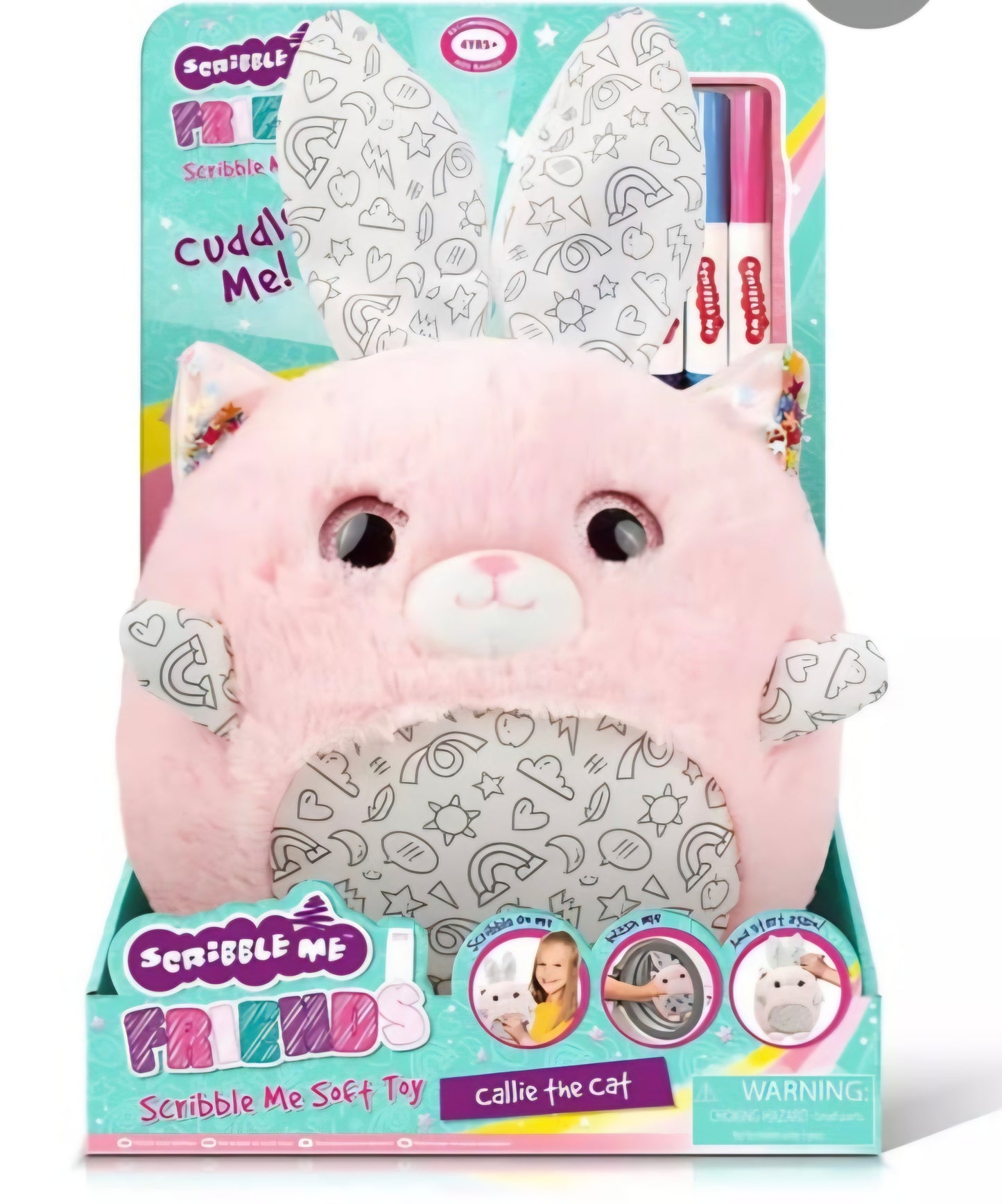 Plush soft toy Scribble me suitable for boys and girls - 3 designs