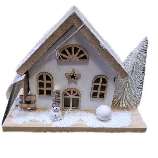 LED Festive House Ornament - Perfect for Home Decorations Decorative Wooden