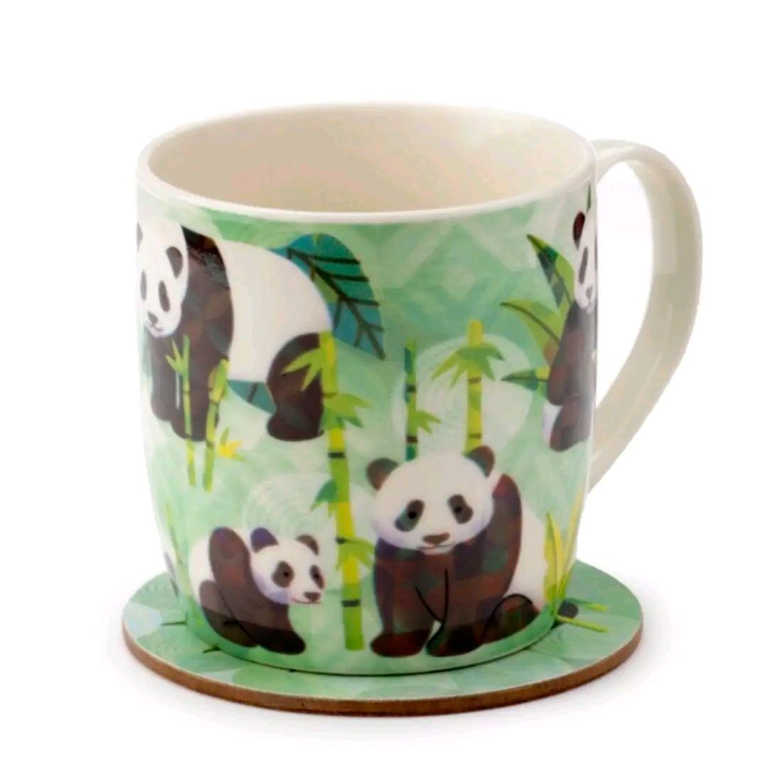 Panda Kingdom Porcelain Mug & Coaster Set
