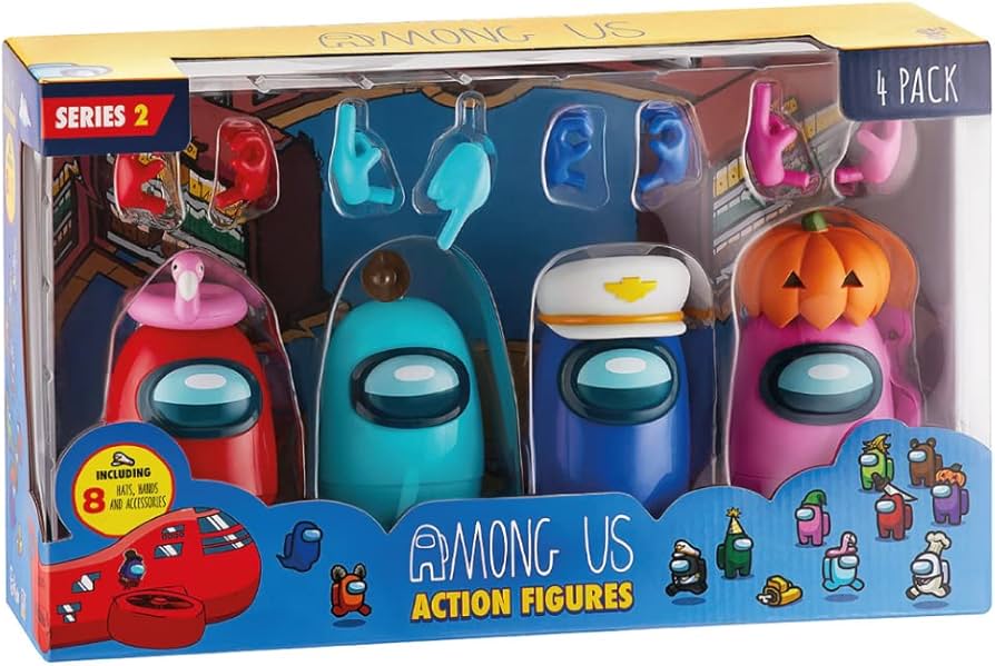Among Us Series 2 Action Figure 4-Pack featuring crewmates from the popular video game