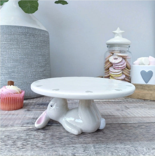 Ceramic Rabbit 6" Display Stand 17cm - Grey