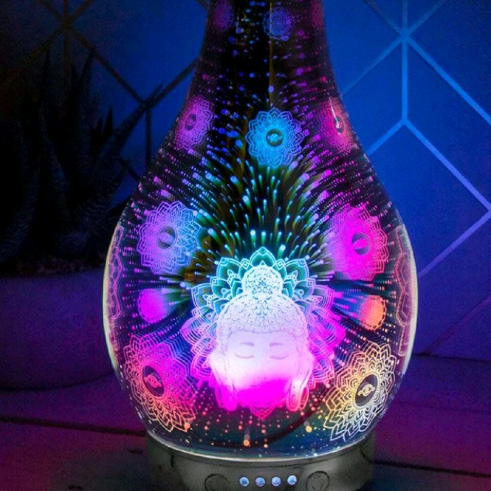 Desire Buddha Design Aroma Humidifier for Home & Office with Firework Effect & Night Light Feature UK Mains Plug 100ml Water Capacity
