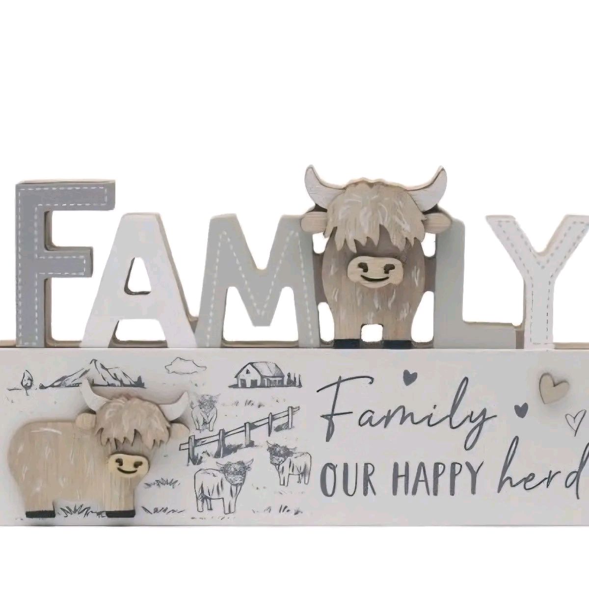 Highland Cows Wooden Plaques with Quotes