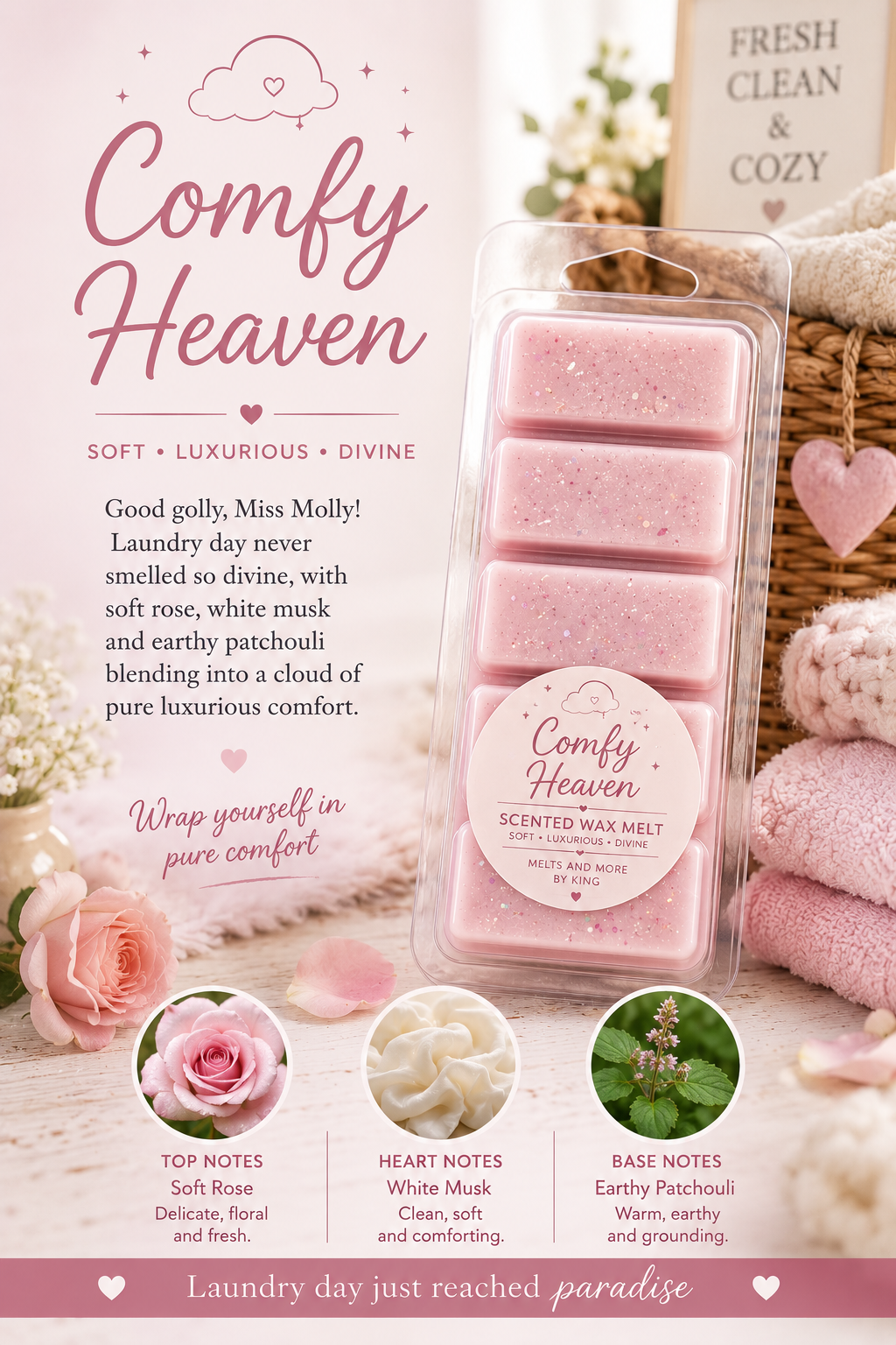 Wax Melt Bars,  Fresh and clean   50g