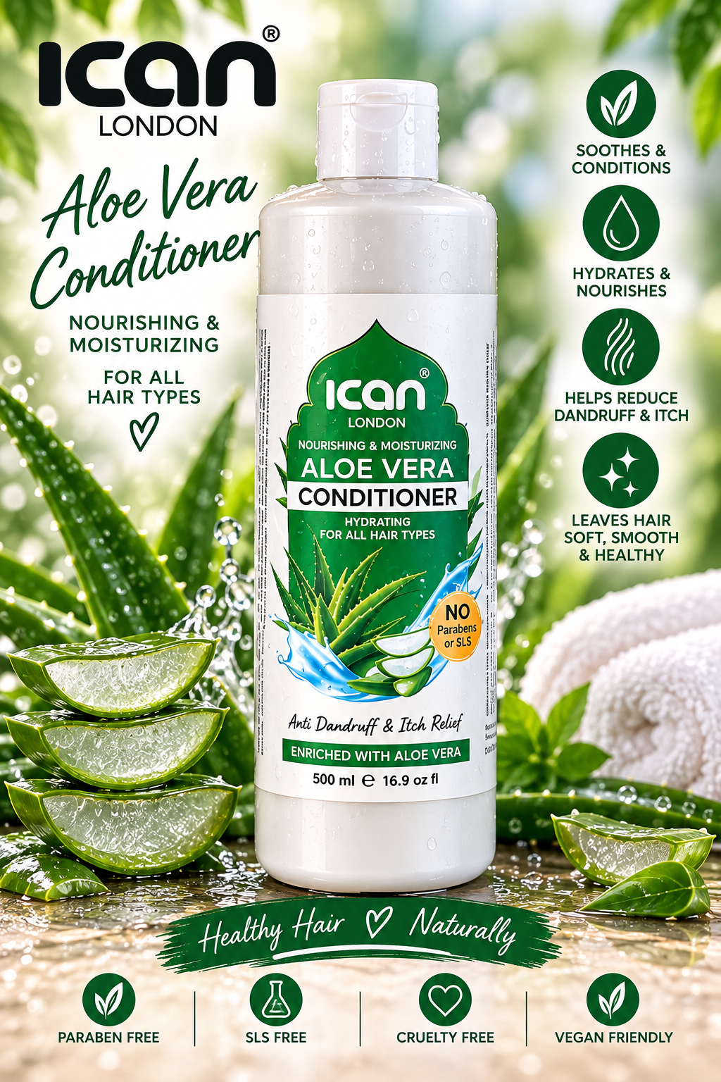 ICAN London 500ml hair care products