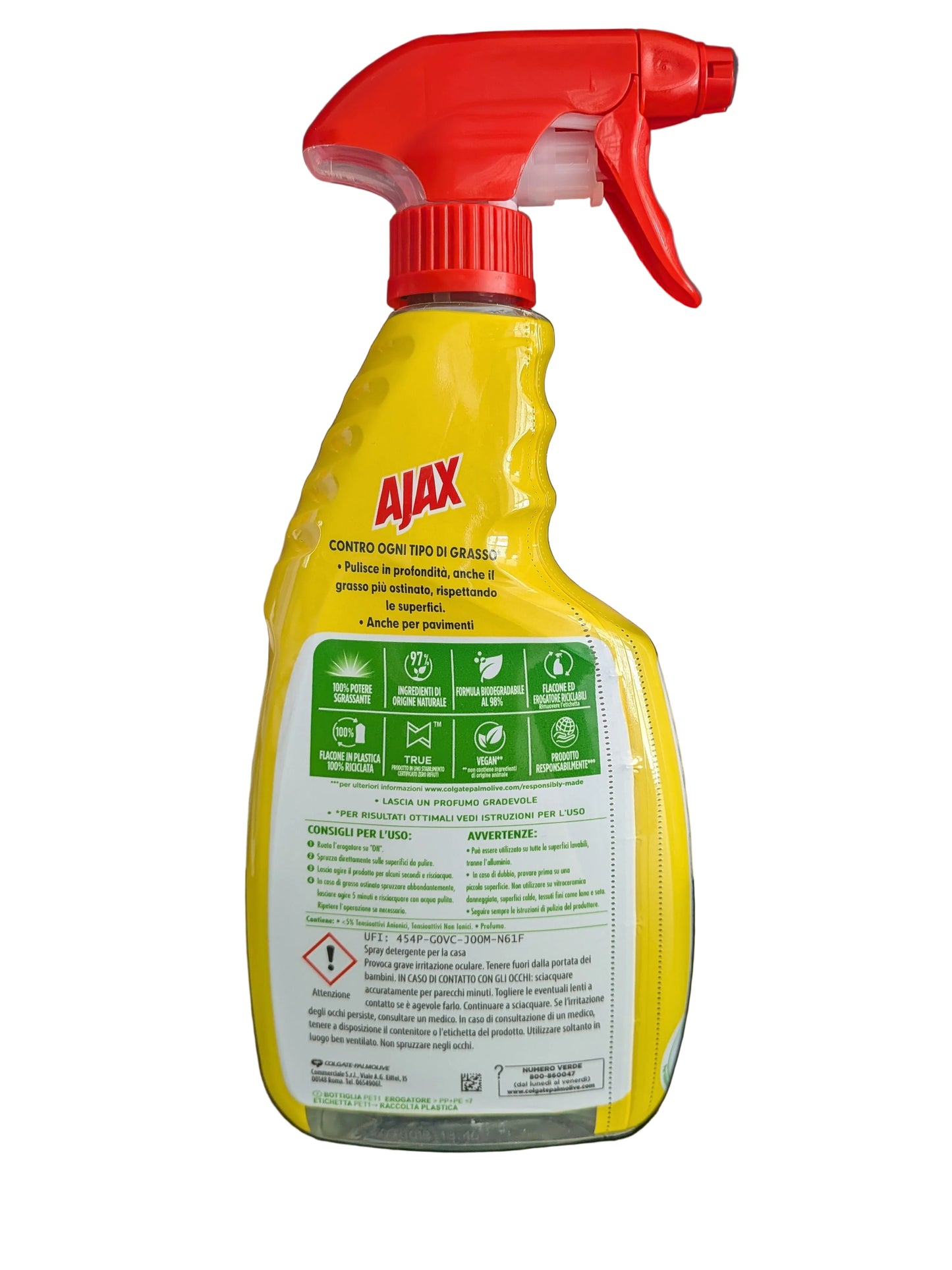 Ajax Sgrassatore Universale, a powerful spray degreaser 600ml