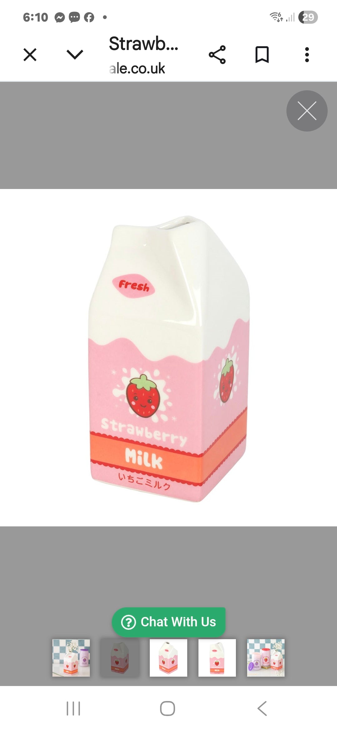 Strawberry Milk Carton Flower Vase