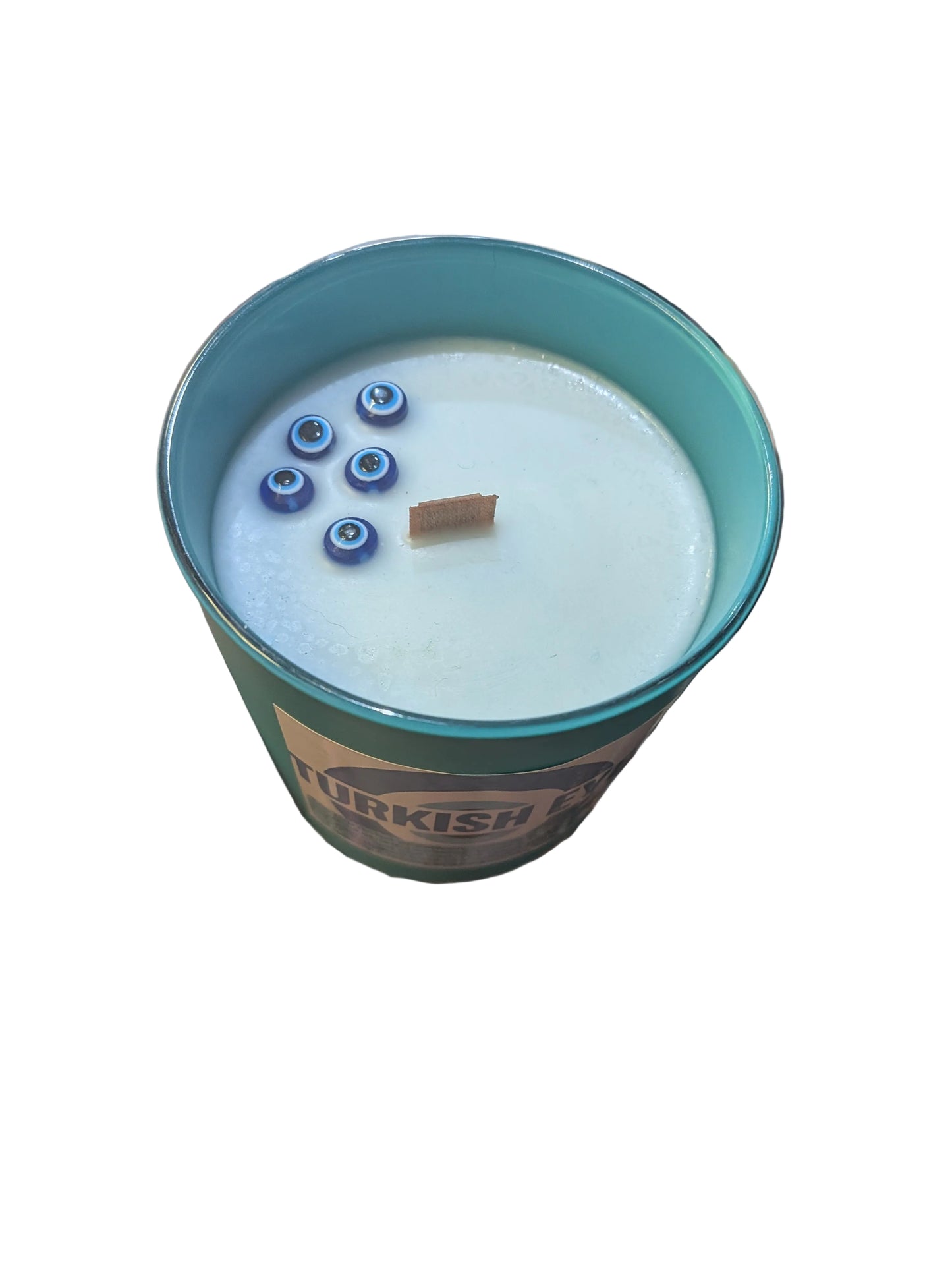 Turkish Eye Wooden Wick Candle