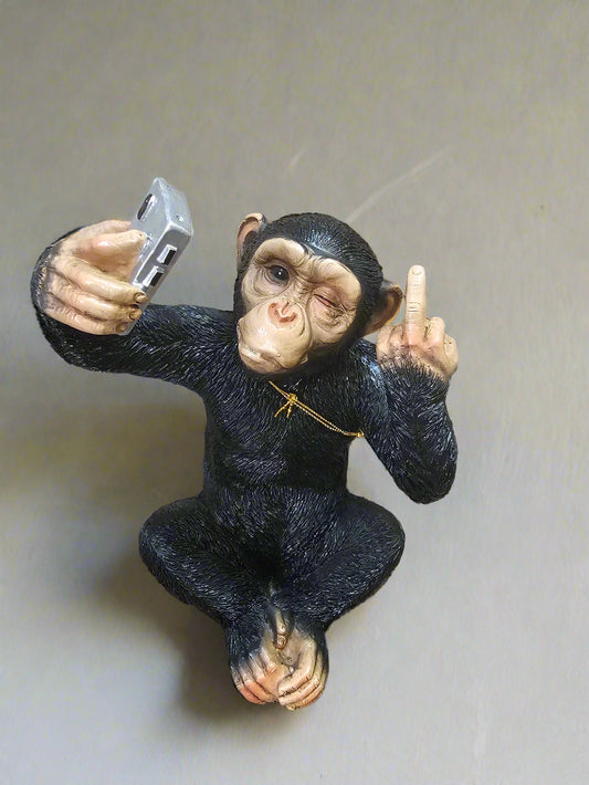 Cheeky Monkey Chimp Selfie Statue