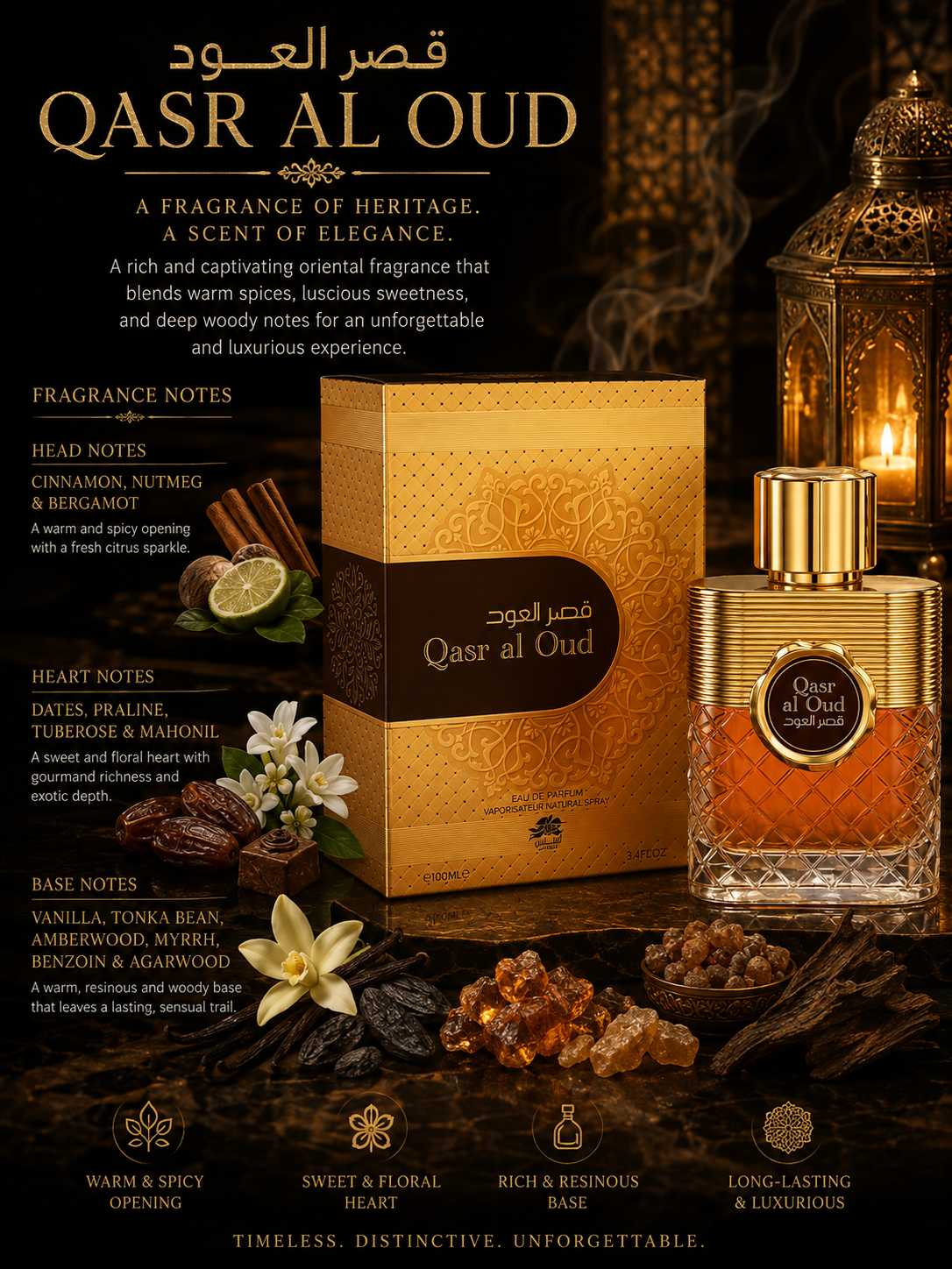 Qasr Al Oud Eau De Parfum by Al Fares 100ml