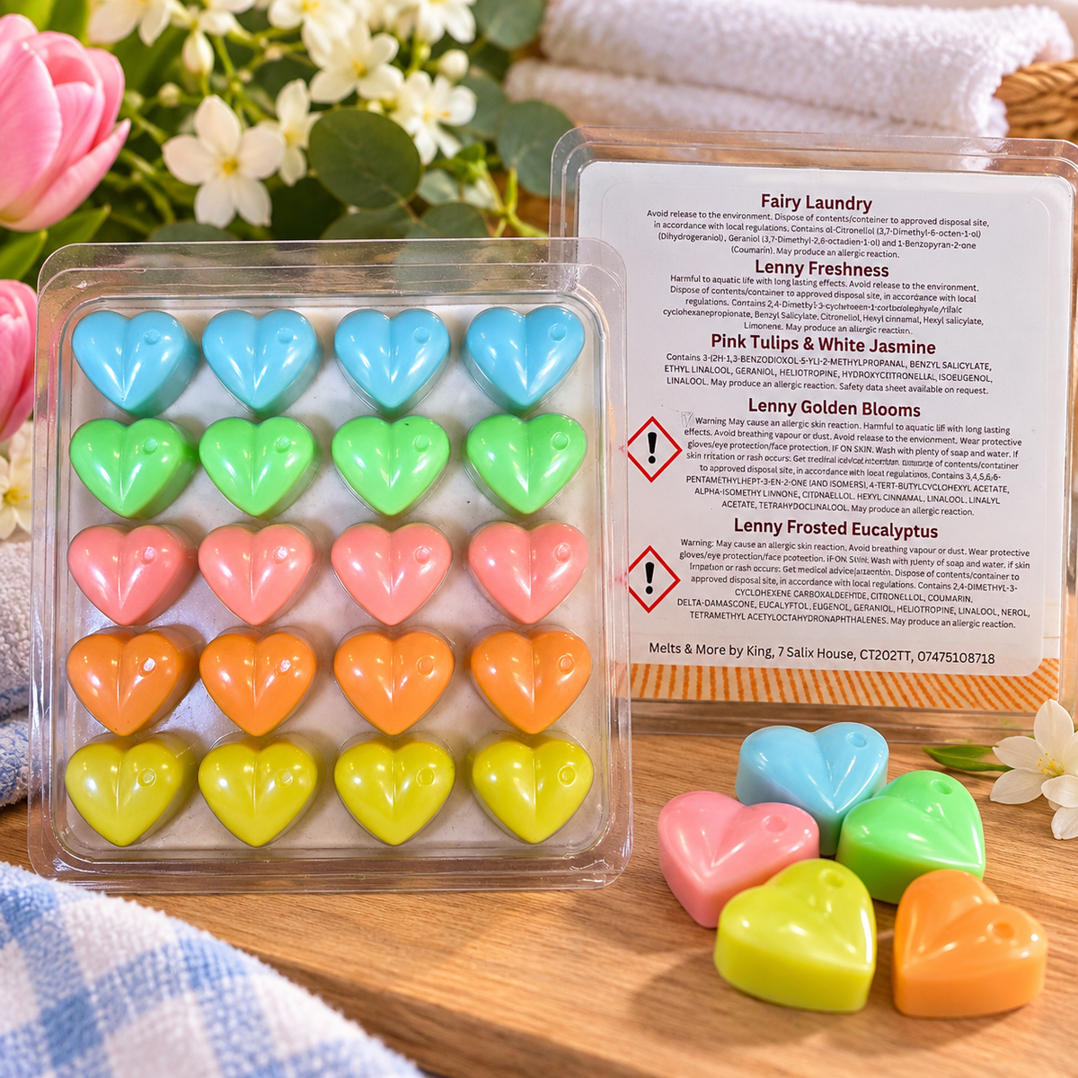 Wax melt laundry hearts collection