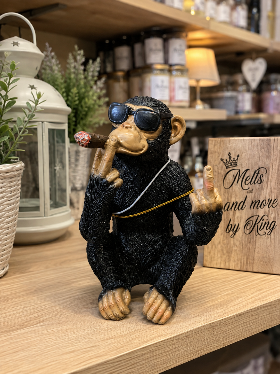 Smoking Cheeky Monkey Statue