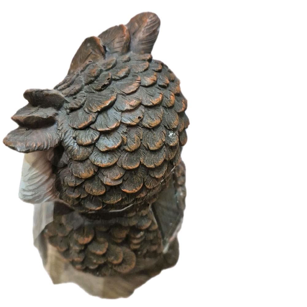 Solar Owl 20.5cm Garden Ornament with Unique Design and Solar Feature