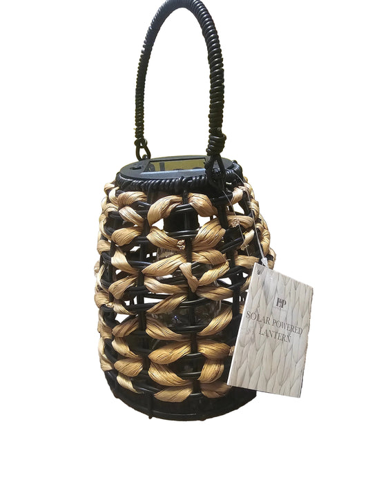 Solar Powered Woven Lantern 25cm