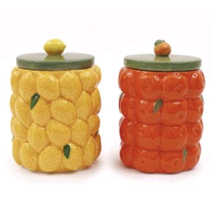 2/A Lemon/Orange Jar with Lid, 13cm - Cutlery and Tableware Gift Kitchen