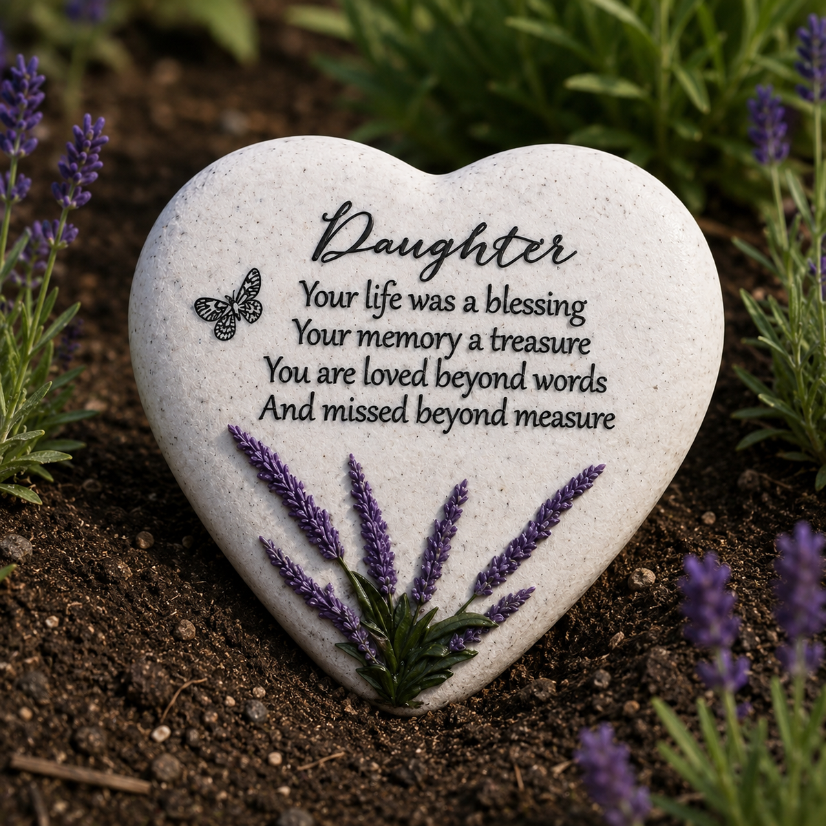 Lavender Memorial Grave Stone for Daughter/Brother