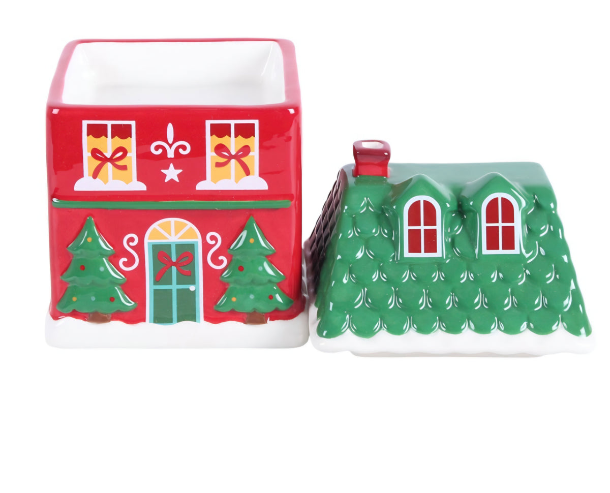 Red Christmas House Oil Burner
