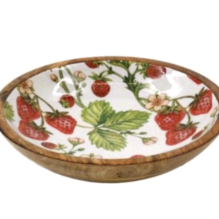 Strawberry Enamelled Bowl - 30cm - Tableware Serving