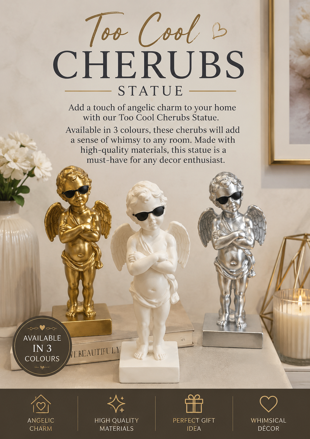 Too Cool Cherubs Statue
