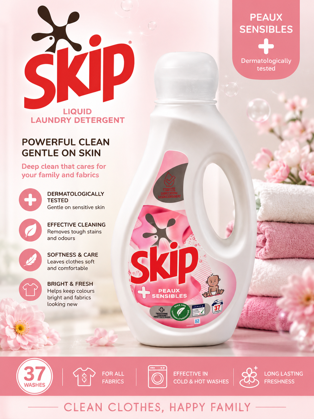 Skip liquid laundry detergents