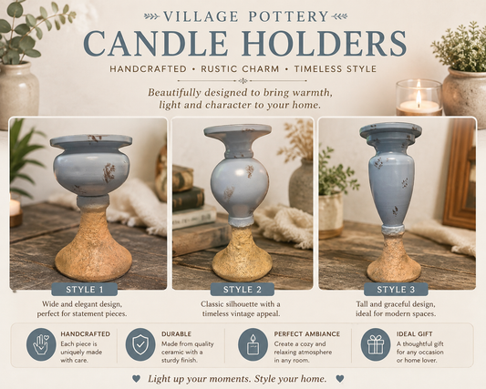 Vintage Coastal Metal Pillar Candle Holder