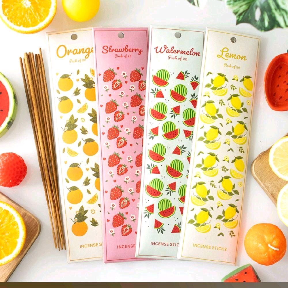 The Tutti Frutti Collection Incense Sticks - Orange Strawberry Watermelon & Lemon Scented Aromatic Sticks 1 supplied Fragrance