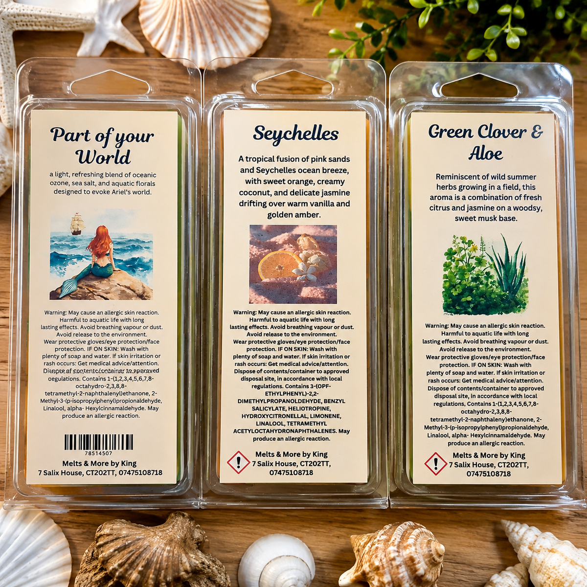 Wax melt bars inspired by Scents of the sea 50g
